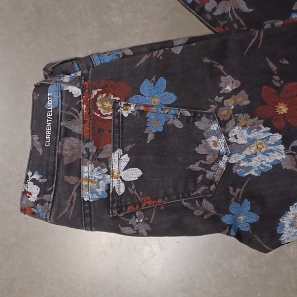 Current/Elliott The Stiletto Skinny Jeans in in Black Wildflower- Sz. 26 - Picture 4 of 12